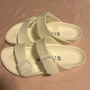 Birkenstock white pool slides new and never worn size 37
